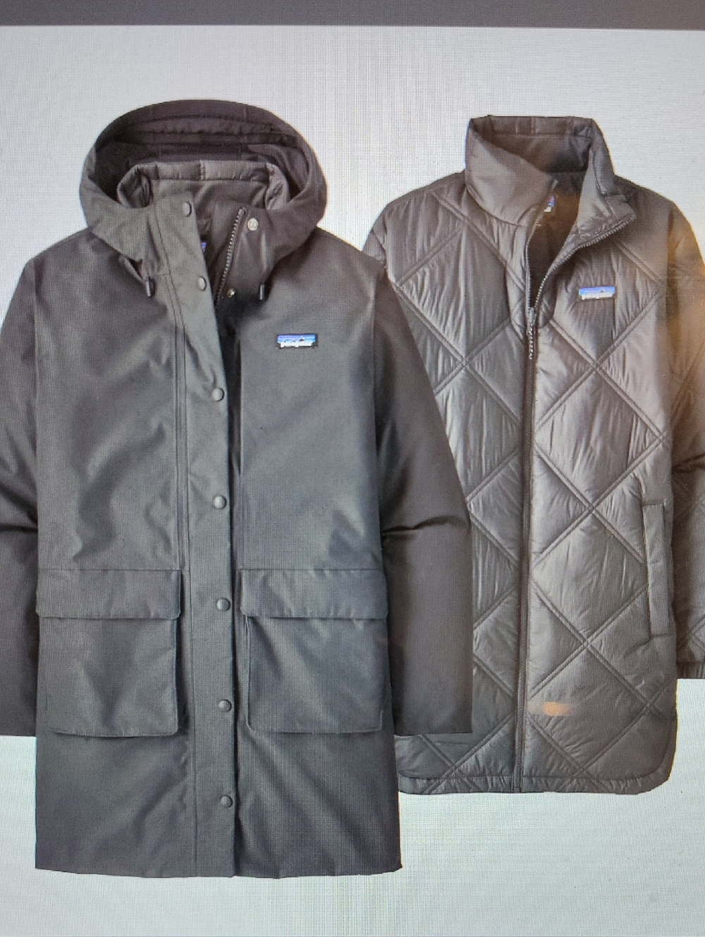 New Patagonia Pine Bank 3 In 1 Parka Combo Water Proof Coat Insulated Shell Puff